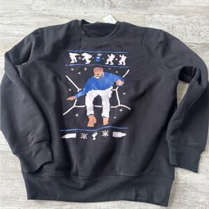 NWT Drake Ugly Christmas Sweater‎ Mens L Black Hip Hop Rap Hotline Bling
